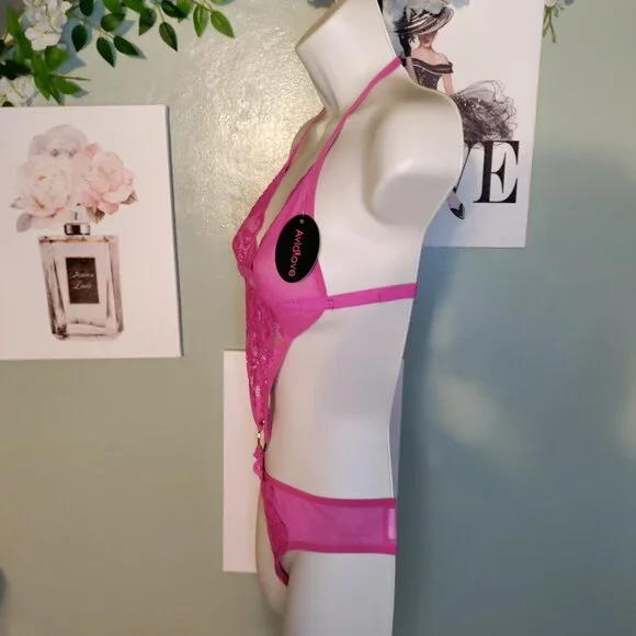 Avidlove Deep V Lingerie Lace Teddy One Piece - Picture 4 of 8